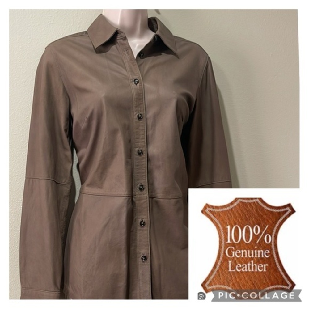 NWOT Banana Republic Women's Leather Shirt Size XS